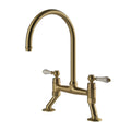 Tapware Turner Hastings Ludlow Double or Bridge Mixer Tap Colour: Brushed Brass Style: Bridge Sink Place & Palette