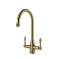 Tapware Turner Hastings Ludlow Double or Bridge Mixer Tap Colour: Brushed Brass Style: Double Sink Place & Palette