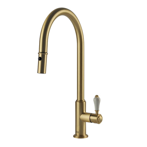 Tapware Turner Hastings Ludlow Pull Out Sink Mixer Colour: Brushed Brass Place & Palette