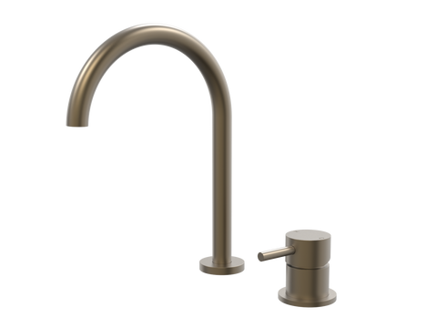 Tapware ParTaps Lugano Hob Mixer - Gooseneck Outlet Colour: Antique Bronze Place & Palette