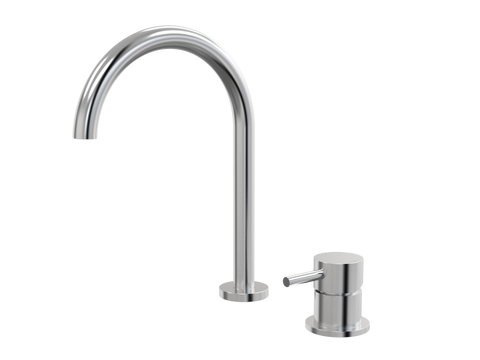 Tapware ParTaps Lugano Hob Mixer - Gooseneck Outlet Colour: Brushed Chrome Place & Palette