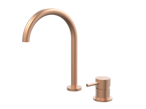 Tapware ParTaps Lugano Hob Mixer - Gooseneck Outlet Colour: Brushed Copper Place & Palette