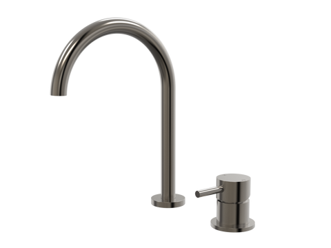 Tapware ParTaps Lugano Hob Mixer - Gooseneck Outlet Colour: Brushed Gunmetal Place & Palette