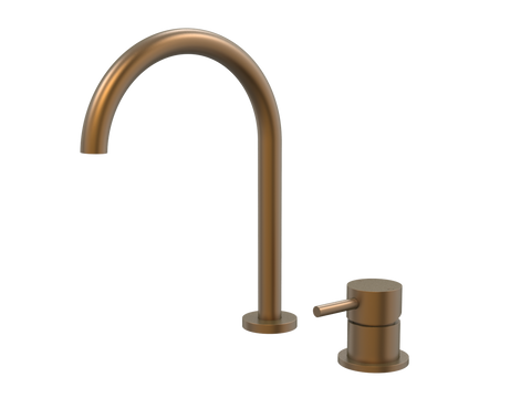 Tapware ParTaps Lugano Hob Mixer - Gooseneck Outlet Colour: Burnished Place & Palette