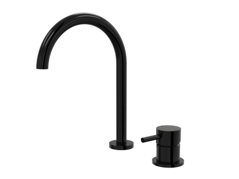 Tapware ParTaps Lugano Hob Mixer - Gooseneck Outlet Colour: Midnight Black Place & Palette