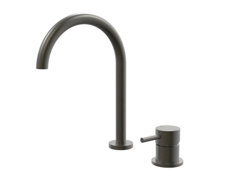 Tapware ParTaps Lugano Hob Mixer - Gooseneck Outlet Colour: Volcanic Grey Place & Palette