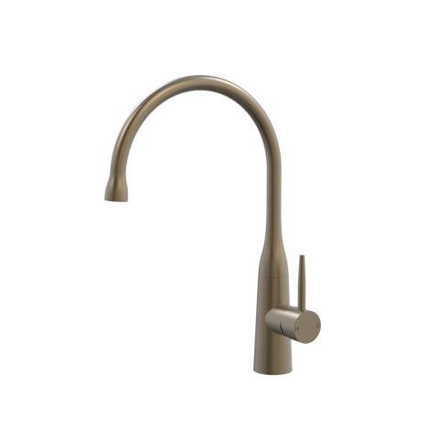 Tapware ParTaps Lugano Sink Gooseneck Mixer Colour: Antique Bronze Style: Dome Place & Palette