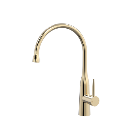 Tapware ParTaps Lugano Sink Gooseneck Mixer Colour: Brass Gold Style: Dome Place & Palette