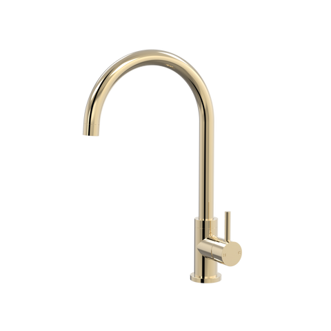 Tapware ParTaps Lugano Sink Gooseneck Mixer Colour: Brass Gold Style: Original Place & Palette