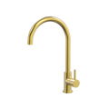 Tapware ParTaps Lugano Sink Gooseneck Mixer Colour: Brushed Gold Style: Original Place & Palette