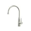 Tapware ParTaps Lugano Sink Gooseneck Mixer Colour: Brushed Nickel Style: Dome Place & Palette