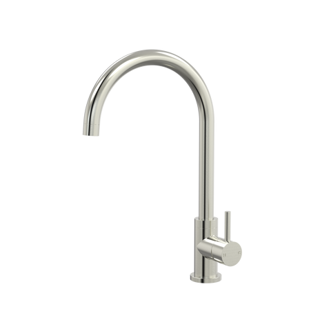 Tapware ParTaps Lugano Sink Gooseneck Mixer Colour: Brushed Nickel Style: Original Place & Palette