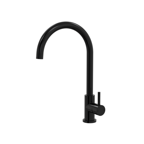 Tapware ParTaps Lugano Sink Gooseneck Mixer Colour: Midnight Black Style: Original Place & Palette