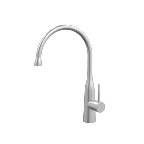 Tapware ParTaps Lugano Sink Gooseneck Mixer Colour: Satin Pearl Style: Dome Place & Palette