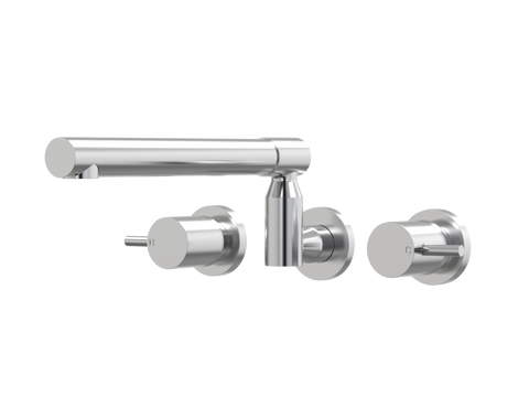 Tapware ParTaps Lugano Sink Set XL Wall Swivel Colour: Brushed Chrome Place & Palette