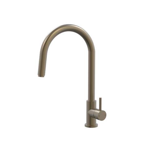 Tapware ParTaps Lugano Sink Straight Mixer Pull-Out Colour: Antique Bronze Style: Gooseneck Place & Palette