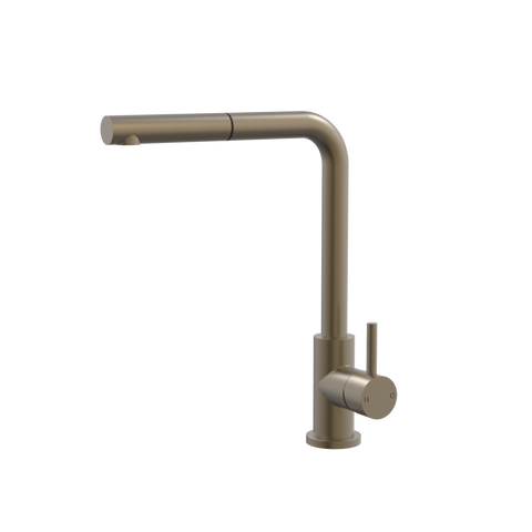 Tapware ParTaps Lugano Sink Straight Mixer Pull-Out Colour: Antique Bronze Style: Swivel Place & Palette