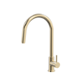 Tapware ParTaps Lugano Sink Straight Mixer Pull-Out Colour: Brass Gold Style: Gooseneck Place & Palette