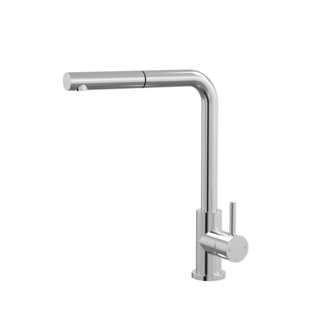 Tapware ParTaps Lugano Sink Straight Mixer Pull-Out Colour: Brushed Chrome Style: Swivel Place & Palette