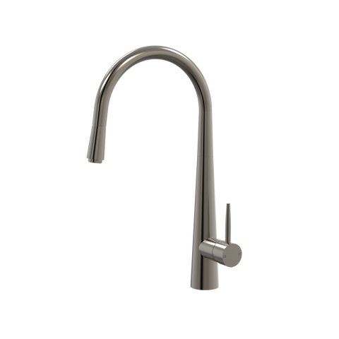 Tapware ParTaps Lugano Sink Straight Mixer Pull-Out Colour: Brushed Gunmetal Style: Original Place & Palette