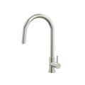 Tapware ParTaps Lugano Sink Straight Mixer Pull-Out Colour: Brushed Nickel Style: Gooseneck Place & Palette