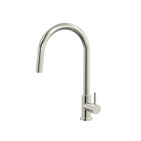 Tapware ParTaps Lugano Sink Straight Mixer Pull-Out Colour: Luminick Style: Gooseneck Place & Palette