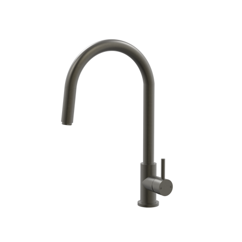 Tapware ParTaps Lugano Sink Straight Mixer Pull-Out Colour: Volcanic Grey Style: Gooseneck Place & Palette