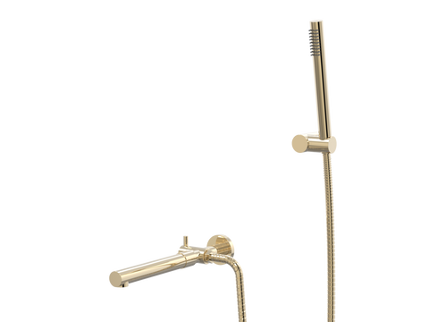 Showers ParTaps Lugano Spa Wall Fixed Divertor with Handshower & Bracket Colour: Brass Gold Place & Palette