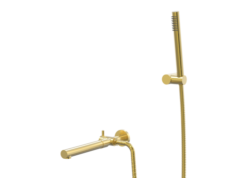 Showers ParTaps Lugano Spa Wall Fixed Divertor with Handshower & Bracket Colour: Brushed Gold Place & Palette