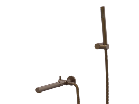 Showers ParTaps Lugano Spa Wall Fixed Divertor with Handshower & Bracket Colour: Native Brass Place & Palette