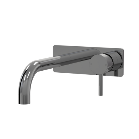 Tapware ParTaps Lugano Wall Bath Mixer Set On Plate - 90 Degree Colour: Black Sapphire Size: 160mm Place & Palette