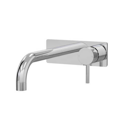 Tapware ParTaps Lugano Wall Bath Mixer Set On Plate - 90 Degree Colour: Chrome Size: 160mm Place & Palette