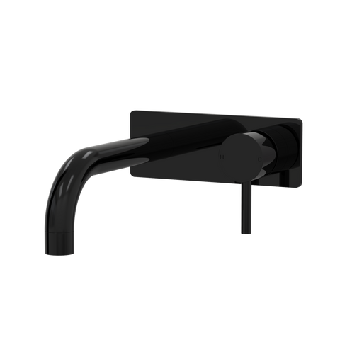 Tapware ParTaps Lugano Wall Bath Mixer Set On Plate - 90 Degree Colour: Midnight Black Size: 160mm Place & Palette