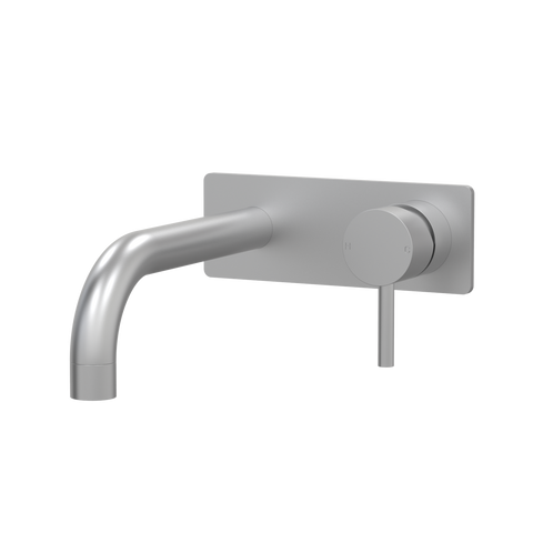 Tapware ParTaps Lugano Wall Bath Mixer Set On Plate - 90 Degree Colour: Satin Pearl Size: 160mm Place & Palette