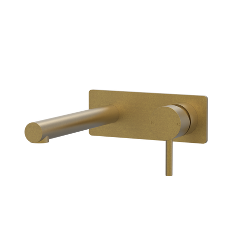 Tapware ParTaps Lugano Wall Bath Mixer Set On Plate Colour: Rumbled Brass Size: 160mm Place & Palette