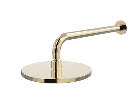 Showers ParTaps Lugano Wall Fixed Arm Colour: Brass Gold Size: 220mm Rose 350mm reach Place & Palette