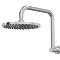 Showers ParTaps Lugano Wall Fixed Arm Colour: Brushed Chrome Size: 220mm Rose Hi Rise Shower Place & Palette