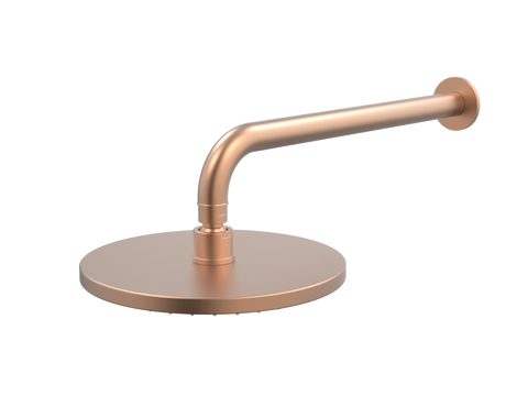 Showers ParTaps Lugano Wall Fixed Arm Colour: Brushed Copper Size: 220mm Rose 350mm reach Place & Palette