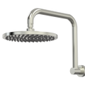 Showers ParTaps Lugano Wall Fixed Arm Colour: Brushed Nickel Size: 220mm Rose Hi Rise Shower Place & Palette
