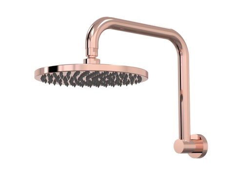 Showers ParTaps Lugano Wall Fixed Arm Colour: Copper Size: 220mm Rose Hi Rise Shower Place & Palette