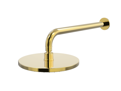 Showers ParTaps Lugano Wall Fixed Arm Colour: Gold Size: 220mm Rose 350mm reach Place & Palette