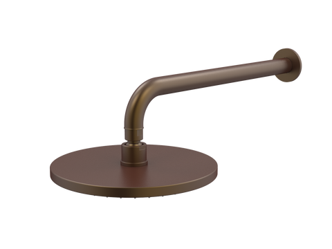 Showers ParTaps Lugano Wall Fixed Arm Colour: Native Brass Size: 220mm Rose 350mm reach Place & Palette