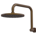 Showers ParTaps Lugano Wall Fixed Arm Colour: Native Brass Size: 220mm Rose Hi Rise Shower Place & Palette