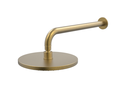 Showers ParTaps Lugano Wall Fixed Arm Colour: Rumbled Brass Size: 220mm Rose 350mm reach Place & Palette