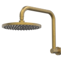 Showers ParTaps Lugano Wall Fixed Arm Colour: Rumbled Brass Size: 220mm Rose Hi Rise Shower Place & Palette