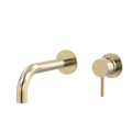 Tapware ParTaps Lugano Wall Mixer Basin Set - 90 Degree Outlet Colour: Brushed Brass Gold Size: 200mm Place & Palette