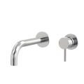 Tapware ParTaps Lugano Wall Mixer Basin Set - 90 Degree Outlet Colour: Brushed Chrome Size: 200mm Place & Palette