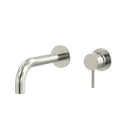 Tapware ParTaps Lugano Wall Mixer Basin Set - 90 Degree Outlet Colour: Brushed Nickel Size: 200mm Place & Palette