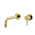 Tapware ParTaps Lugano Wall Mixer Basin Set - 90 Degree Outlet Colour: Gold Size: 200mm Place & Palette