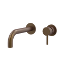 Tapware ParTaps Lugano Wall Mixer Basin Set - 90 Degree Outlet Colour: Native Brass Size: 200mm Place & Palette